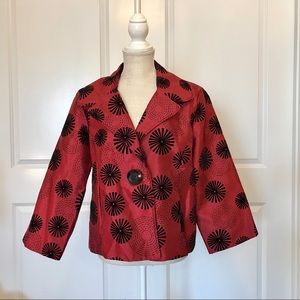 J19_PAINTED PONY... Dark Red w/Black Floral Jacket